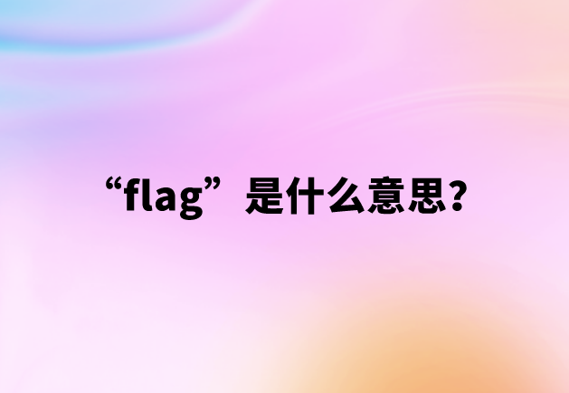 【饭圈用语】“flag”是什么意思？