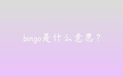 bingo是什么意思？