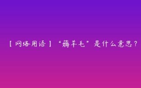 【网络用语】“薅羊毛”是什么意思？