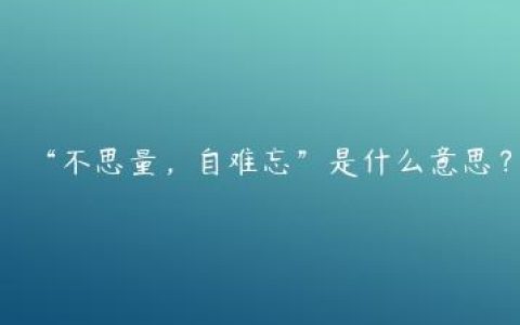 “不思量，自难忘”是什么意思？